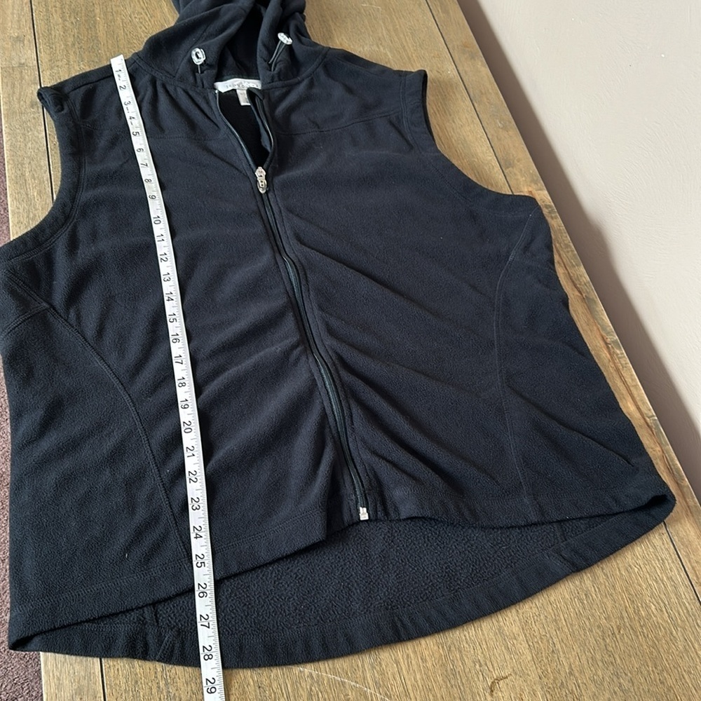 Tri-Mountain Fleece Black Hooded Vest. Size XL - Picture 6 of 6